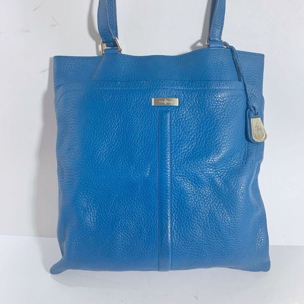 Cole Haan Village Marcy Leather Pebble Blue Tech Tote Purse Women’s - Picture 8 of 16